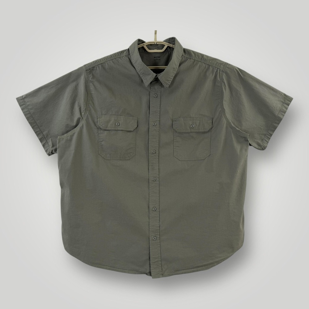 Brahma Workwear Shirt‎ Mens 3XL Green Short Sleeve Button Up Stretch Utility